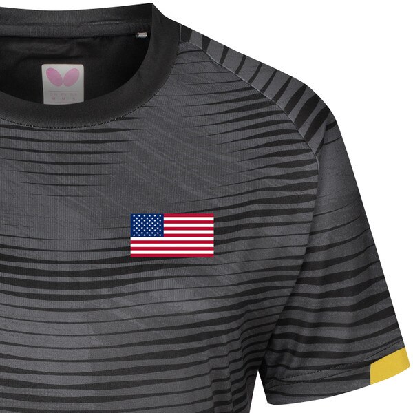 Butterfly USA Team 25 Lady Shirt - Black - Front - Flag